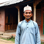 **

"A Nepali man wearing a Dhaka topi, fully clothed in a modest kurta, standing in front of a traditional Nepali house, appropriate attire, safe for work, perfect anatomy, natural proportions, professional portrait, high quality, family-friendly."

**